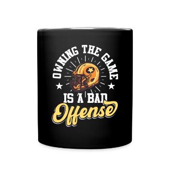 Casque de football - Mug uni - noir - Devant