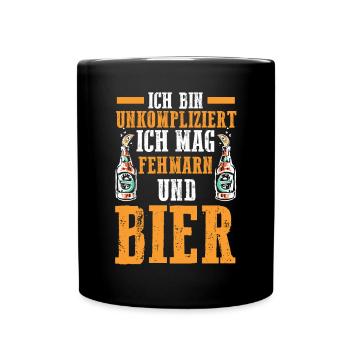 Ostsee Bier Fehmarn - Tasse einfarbig - Schwarz - Vorne