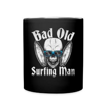 Surfer Bad Old Surfing Man Surfer - Full Colour Mug - black - Front