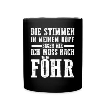 Nordsee Föhr - Tasse einfarbig - Schwarz - Vorne