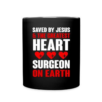 Open Heart Surgery Gift - Full Colour Mug - black - Front
