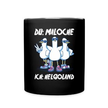 Nordsee Tauben Helgoland - Tasse einfarbig - Schwarz - Vorne