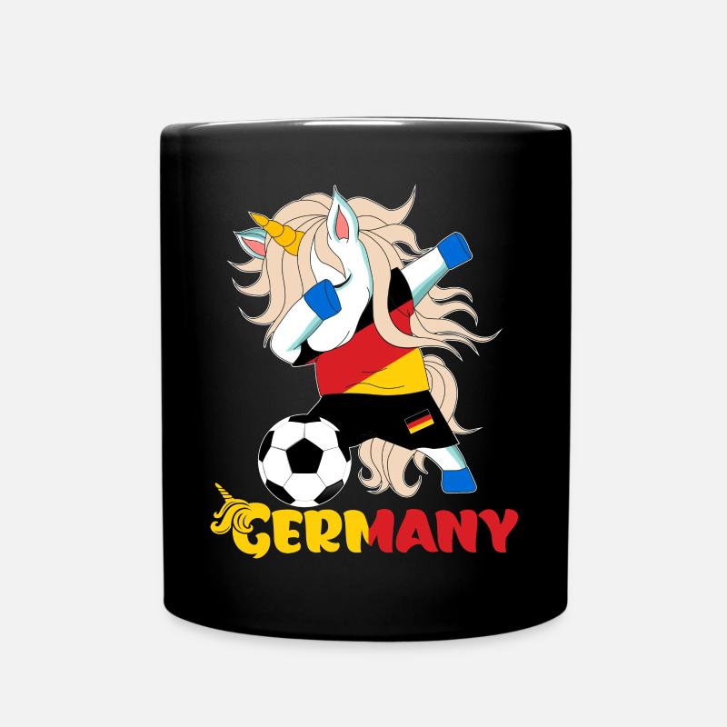 Dabbing Unicorn Supporter Team Deutschland - Tasse einfarbig - Schwarz