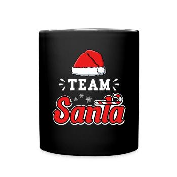 Team santa / Weihnachten, Weihnachtsmann, Winter - Tasse einfarbig - Schwarz - Vorne