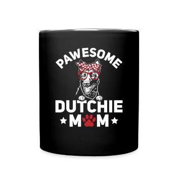 Holländischer Schäferhund Dutch Shepherd - Tasse einfarbig - Schwarz - Vorne