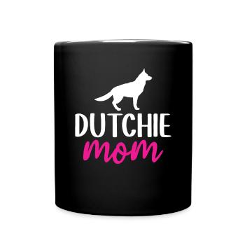 Holländischer Schäferhund Dutch Shepherd - Tasse einfarbig - Schwarz - Vorne