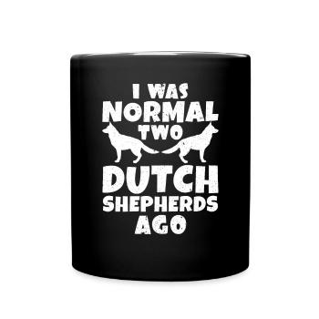 Holländischer Schäferhund Dutch Shepherd - Tasse einfarbig - Schwarz - Vorne