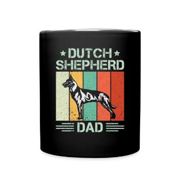 Holländischer Schäferhund Dutch Shepherd - Tasse einfarbig - Schwarz - Vorne