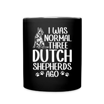 Holländischer Schäferhund Dutch Shepherd - Tasse einfarbig - Schwarz - Vorne