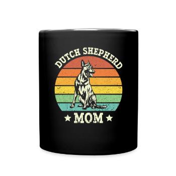 Holländischer Schäferhund Dutch Shepherd - Tasse einfarbig - Schwarz - Vorne