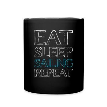 Eating Sleep Sailing - Full Colour Mug - black - Front