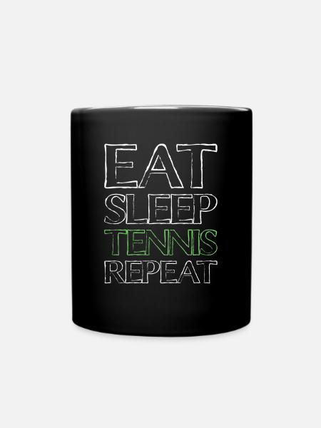 Eating Sleep Tennis - Full Colour Mug - black
