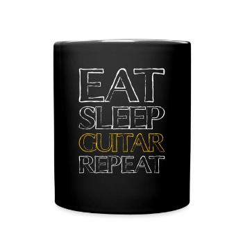 Dormir en jouant de la guitare - Mug uni - noir - Devant