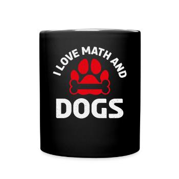 Ich Liebe Mathe Und Hunde Shirt - Tasse einfarbig - Schwarz - Vorne