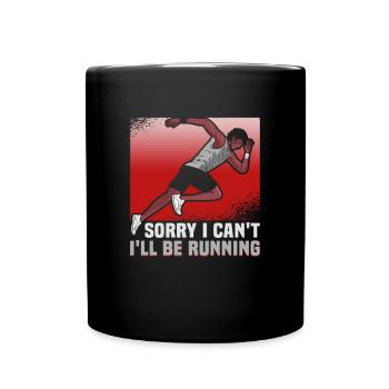 Running Marathon Runner Running - Full Colour Mug - black - Front