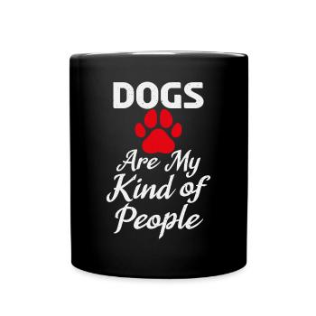 Fantastisches Hundeshirt Mit Hunden Darauf - Tasse einfarbig - Schwarz - Vorne
