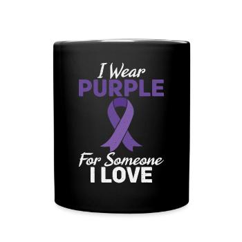Je porte du violet pour quelqu’un - Mug uni - noir - Devant