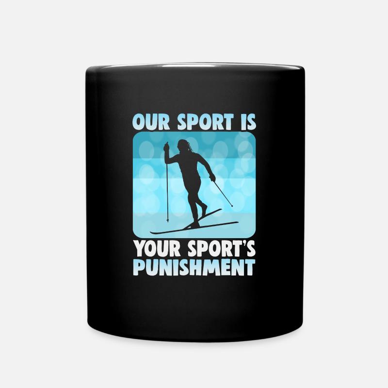Langläufer Biathlon Skilangläufer - Tasse einfarbig - Schwarz