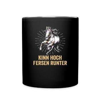 Reiter und Reitsport Design für Pferdeliebhaber - Tasse einfarbig - Schwarz - Vorne
