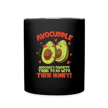Avocado design for vegetarians and vegans - Full Colour Mug - black - Front
