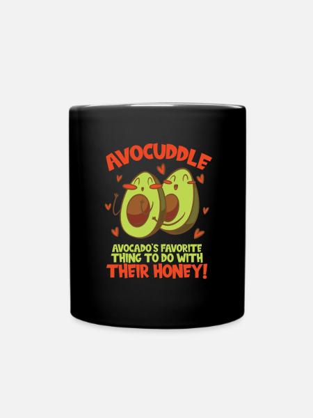 Avocado Design für Vegetarier und Veganer - Tasse einfarbig - Schwarz