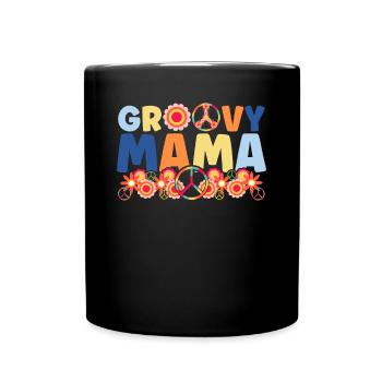 groovy mom expectant mom family gift - Full Colour Mug - black - Front