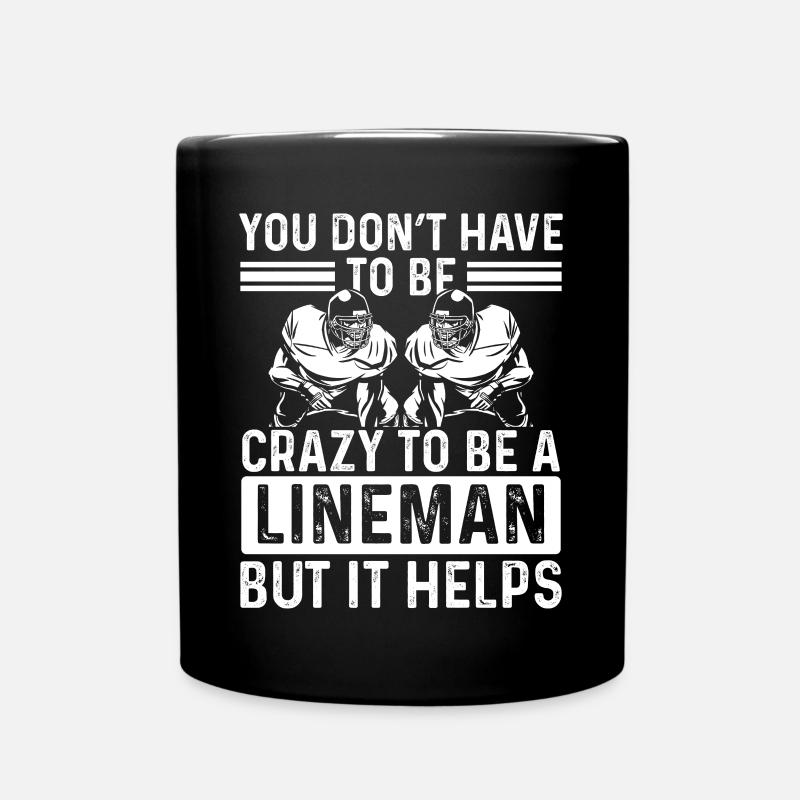 O-Line Player Pass Block Center Guard Tackle - Tasse einfarbig - Schwarz
