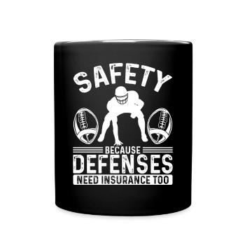 Safety Defensive Player Zone Man to Man Defender - Full Colour Mug - black - Front