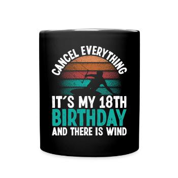18 Year Old Kitesurfer Kiteboarding 18 Birthday - Full Colour Mug - black - Front