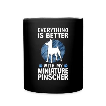 Tout est mieux avec Zwergpinscher Pinscher - Mug uni - noir - Devant