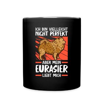 Mein Eurasier liebt mich Eurasian Dog - Tasse einfarbig - Schwarz - Vorne