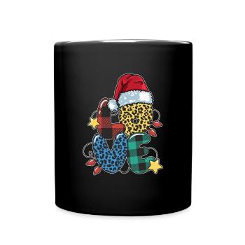 Love , Love Christmas , Christmas tree - Full Colour Mug - black - Front