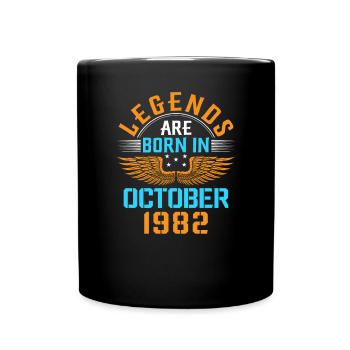 Oktober 1982 - 40. Geburtstag Geschenk. Legende. - Tasse einfarbig - Schwarz - Vorne