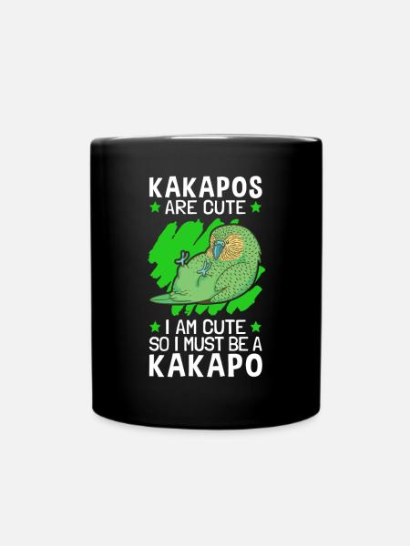 I am a Kakapo flightless parrot - Full Colour Mug - black