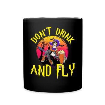 Motif de fête d’Halloween de sorcière ne buvez pas et ne volez pas - Mug uni - noir - Devant