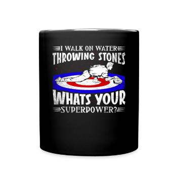 I Walk On Water Sliding Stones Curling - Tasse einfarbig - Schwarz - Vorne
