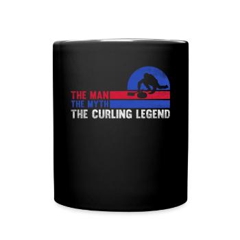 L’homme Le mythe La légende du curling Curling Papa - Mug uni - noir - Devant