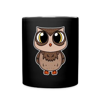 Hibou - Mug uni - noir - Devant