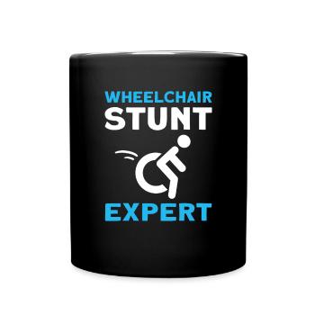Rollstuhl-stunt-experte. Rollstuhl Handicap - Tasse einfarbig - Schwarz - Vorne