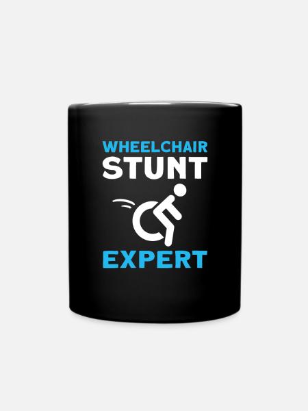 Rollstuhl-stunt-experte. Rollstuhl Handicap - Tasse einfarbig - Schwarz