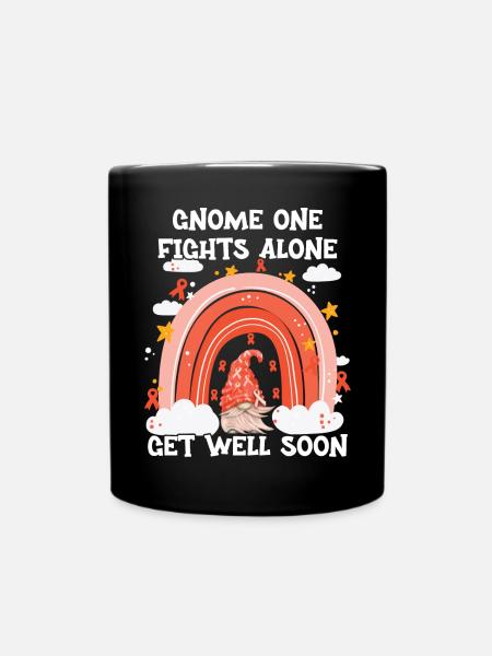 Gnome One Fights Alone Leukemia - Tasse einfarbig - Schwarz