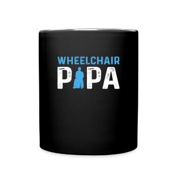 Rollstuhl-papa. Rollstuhl Papa Handicap - Tasse einfarbig - Schwarz - Vorne