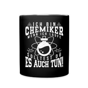 Chemie Chemiker Chemiestudent Lustig Labor - Tasse einfarbig - Schwarz - Vorne