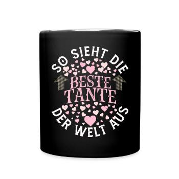 So Sieht Die Beste Tante der Welt Aus Tantchen - Tasse einfarbig - Schwarz - Vorne