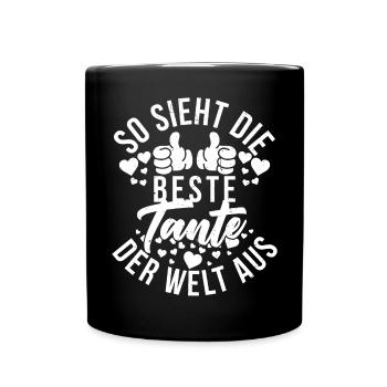 So Sieht Die Beste Tante der Welt Aus Tantchen - Tasse einfarbig - Schwarz - Vorne