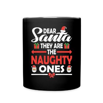 Dear Santa Claus these are the bad guys X-Mas - Full Colour Mug - black - Front