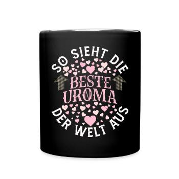 Beste Uroma Der Welt Urgroßmutter - Tasse einfarbig - Schwarz - Vorne