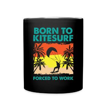 Kitesurfer Kitesurfing Kiteboard Kiter Kiten Bar - Tasse einfarbig - Schwarz - Vorne