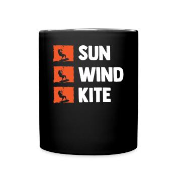 Kite Kitesurfen Kiteboard - Tasse einfarbig - Schwarz - Vorne