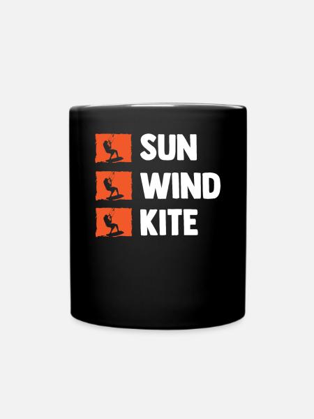 Kite Kitesurf Kiteboard - Full Colour Mug - black